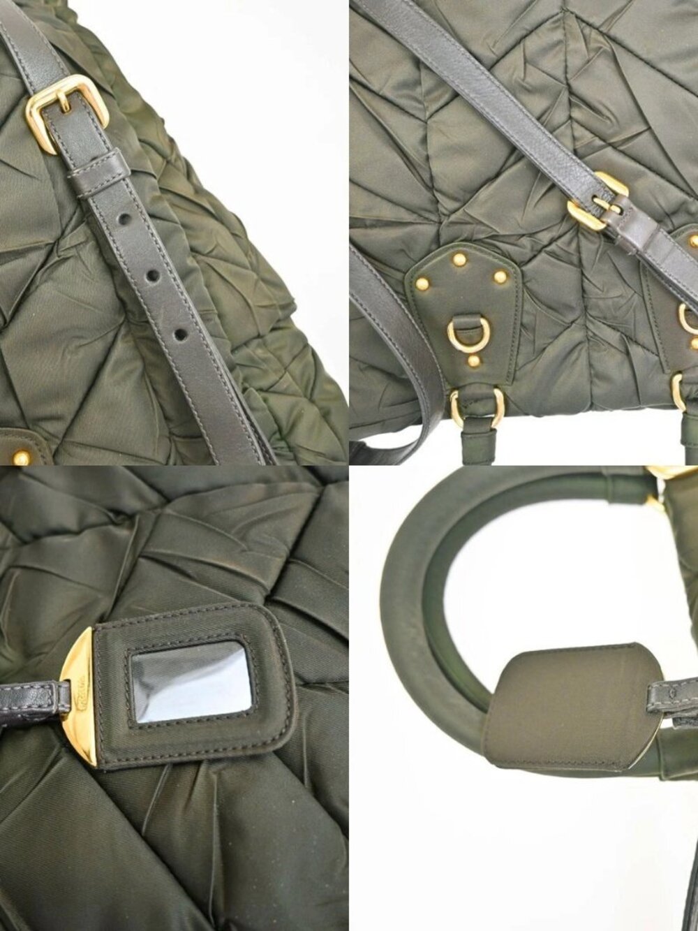 PRADA Tessuto 2Way Shoulder Hand Tote Bag Nylon Leather Brown GHW Italy 76KD027 - Picture 9 of 16